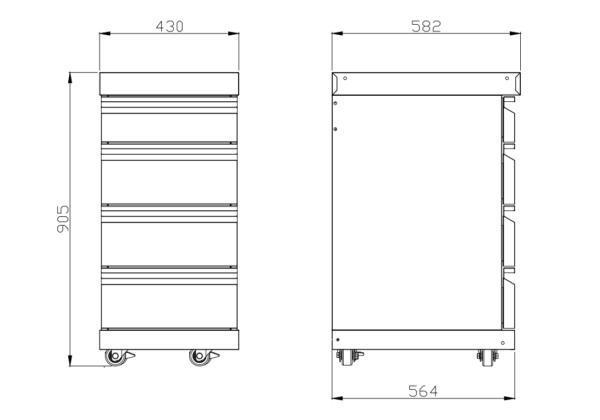 stainless-collection-drawer-module Inox modul fioke - 43cm 9514