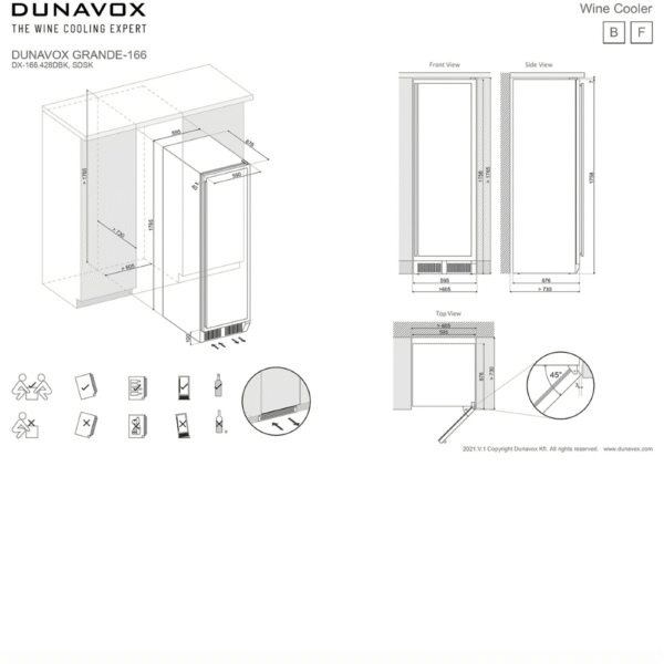 DUNAVOX DX-166.428DBK vinska vitrina