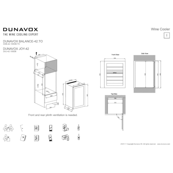 vinska vitrina DUNAVOX DXJ-42.100DB (9) DUNAVOX DXJ-42.100DB vinska vitrina