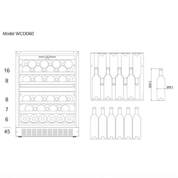 vinska vitrina mQuvee WCD60AB-780 (4) mQuvée WCD60AB-780 vitrina za vina