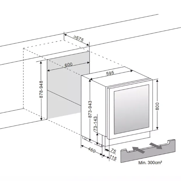 mQuvée WCD60FGB-800 vinska vitrina
