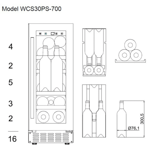 mQuvée WCS30ABPS-700 vinska vitrina